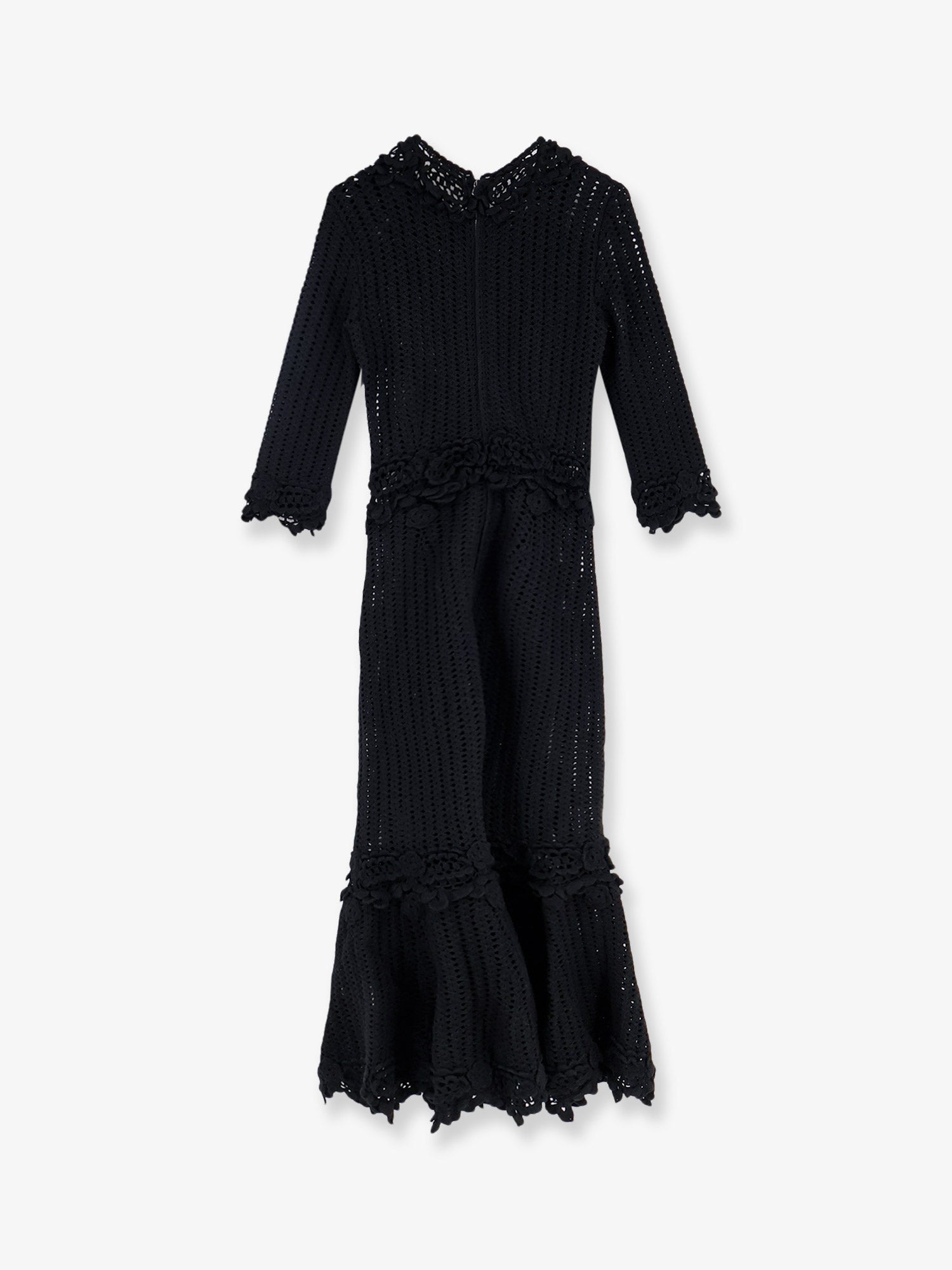 Dolce &amp; Gabbana Women's Crochet Fabric Long Dress Black