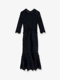 Dolce &amp; Gabbana Women's Crochet Fabric Long Dress Black