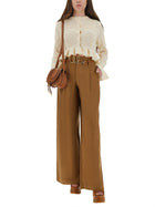 Chloé Women's Crochet Knit Cardigan White, view 2