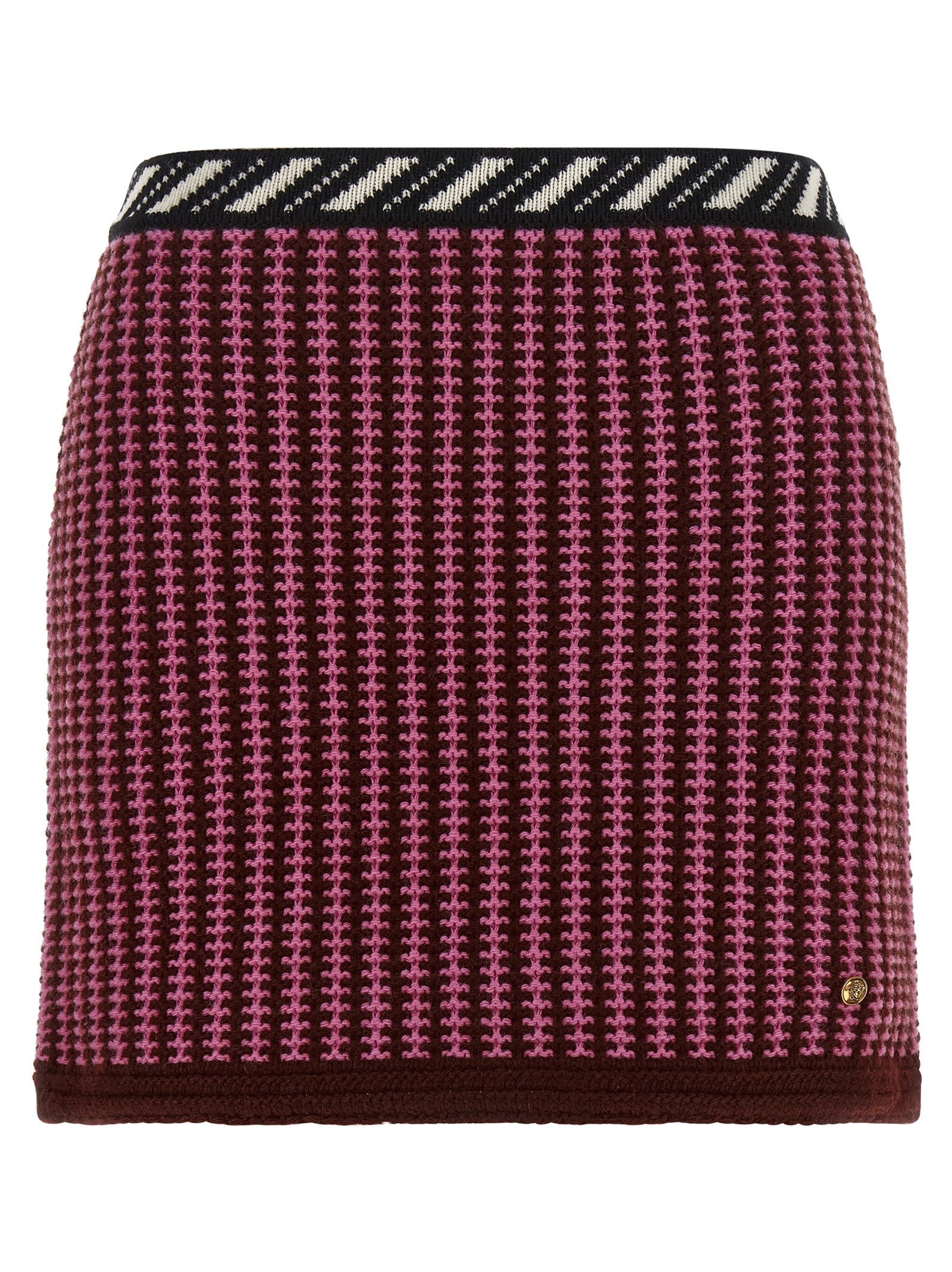 Versace Crochet Knit Skirt Blue