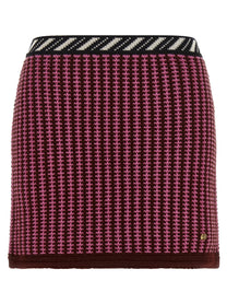 Versace Crochet Knit Skirt Blue