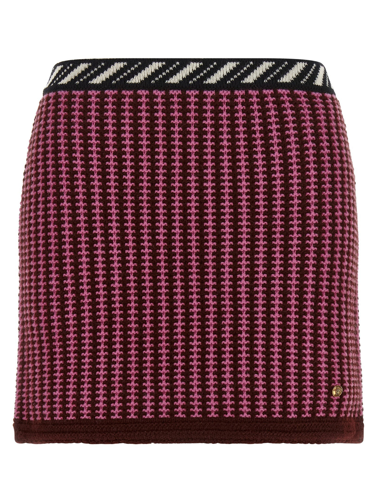 Versace Crochet Knit Skirt Blue