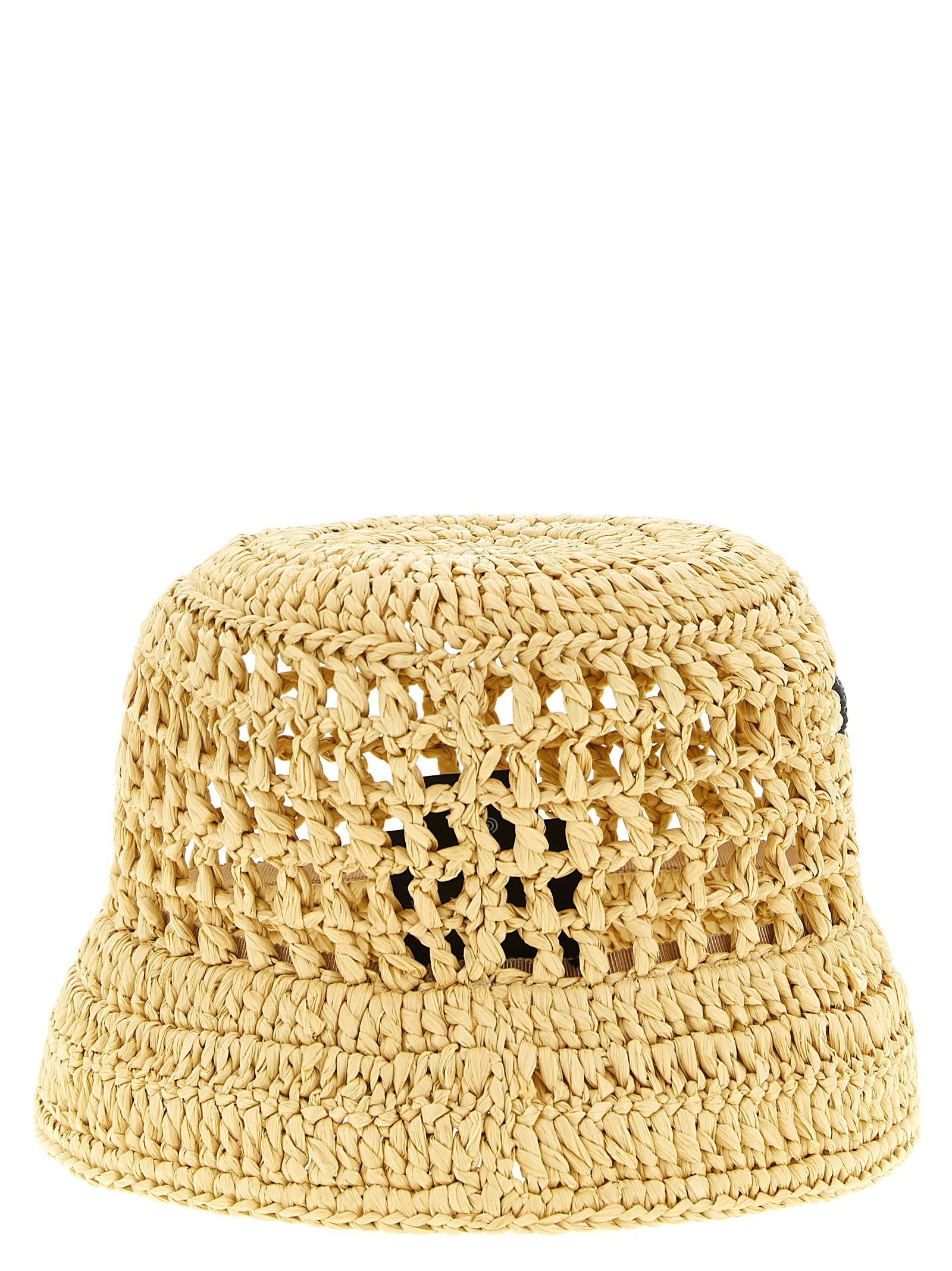 Prada Crochet Bucket Hat Beige