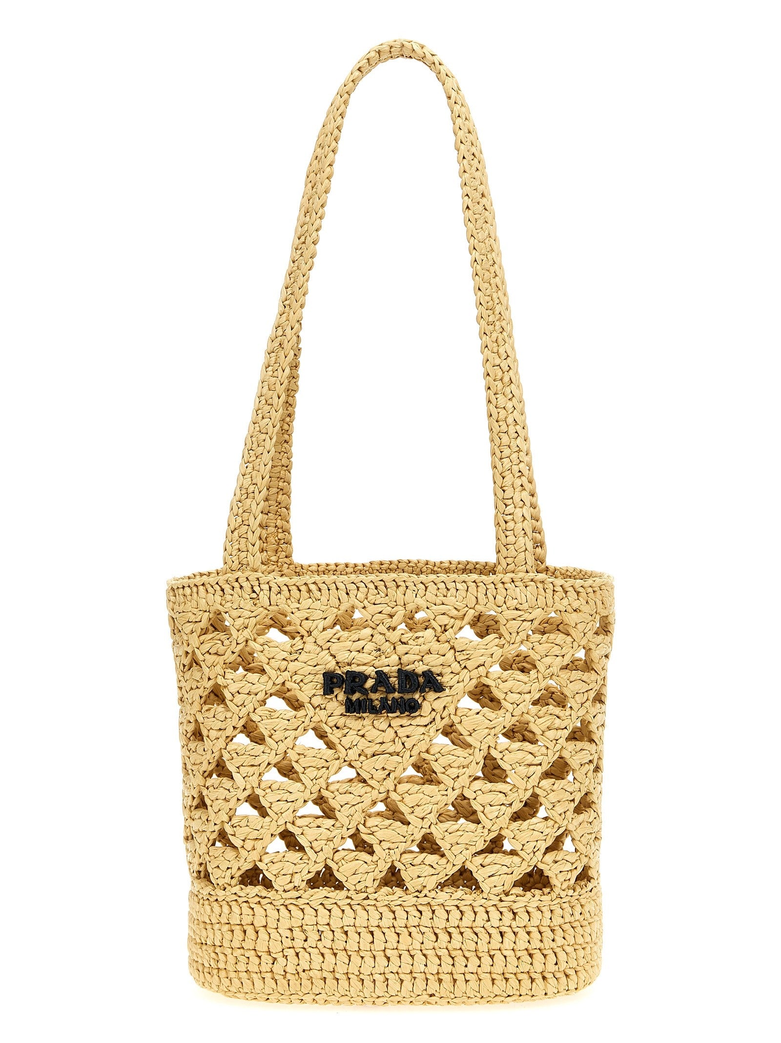 Prada Crochet Handbag Beige