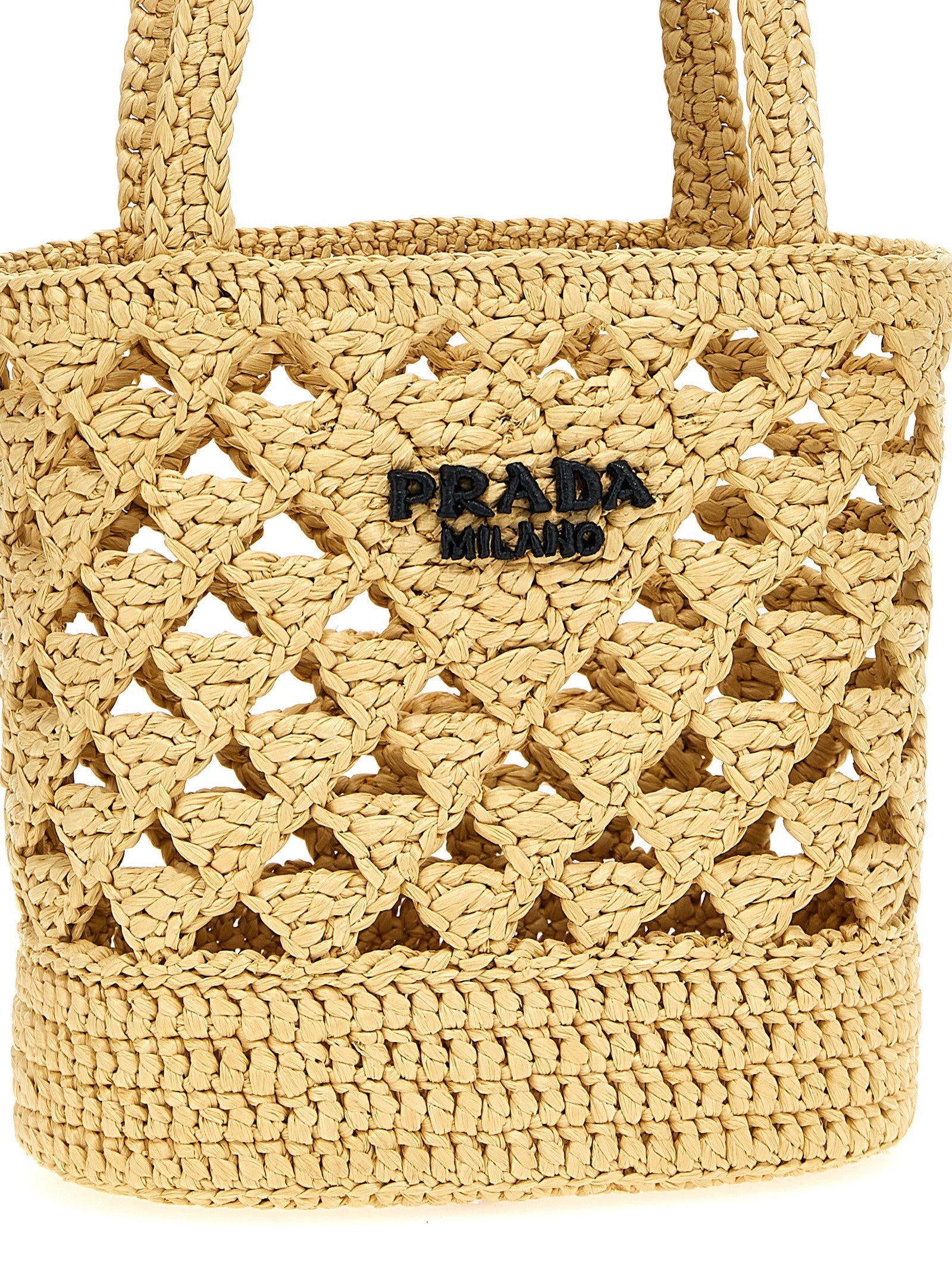Prada Crochet Handbag Beige