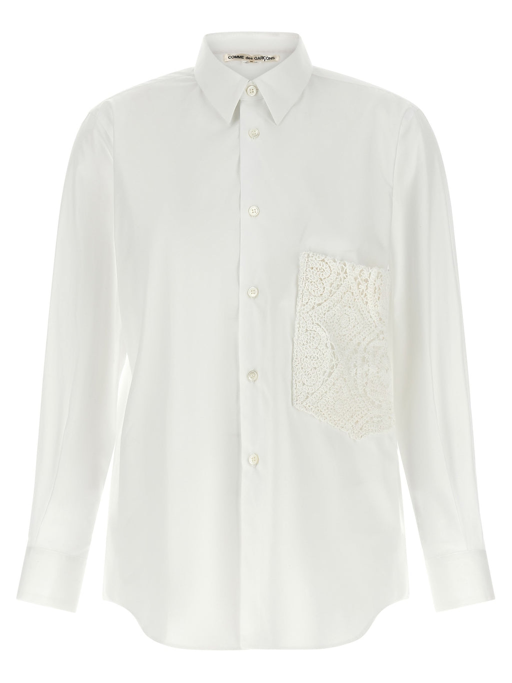 Comme Des Garçons Crochet Pocket Shirt White