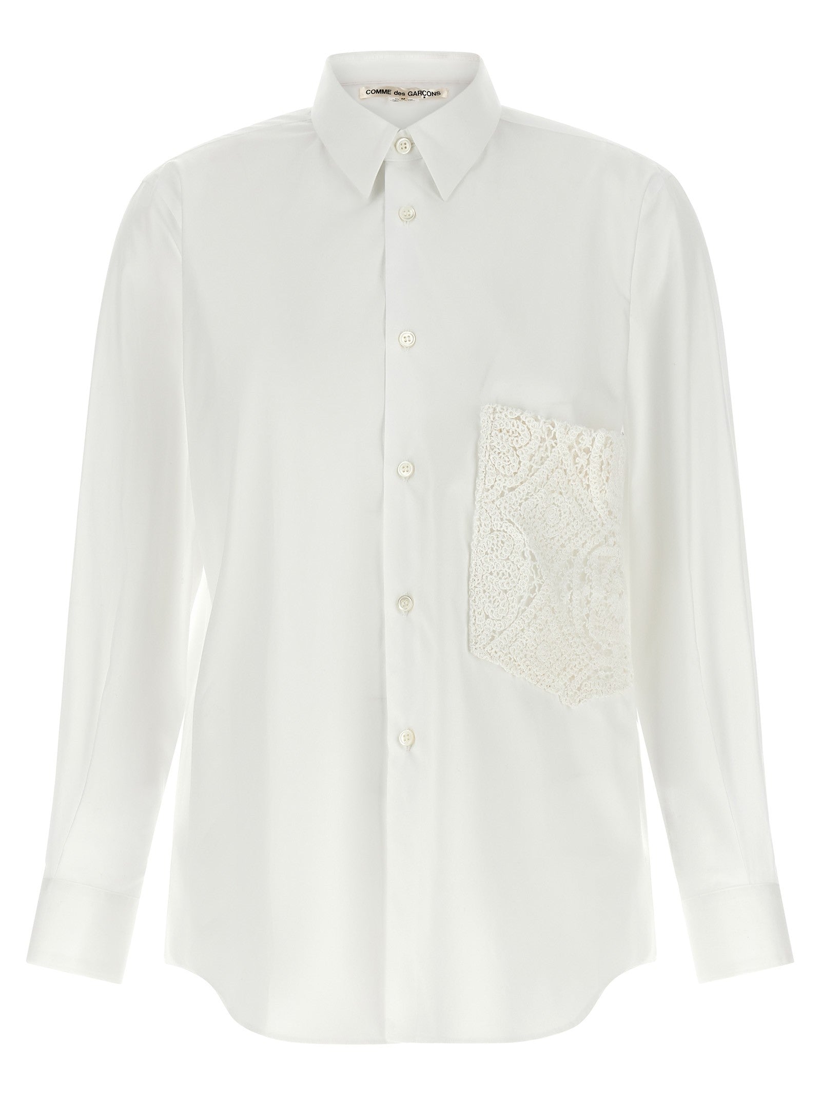 Comme Des Garçons Crochet Pocket Shirt White