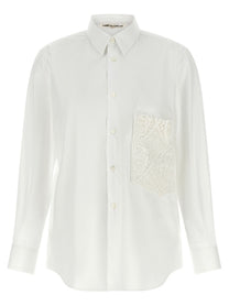 Comme Des Garçons Crochet Pocket Shirt White