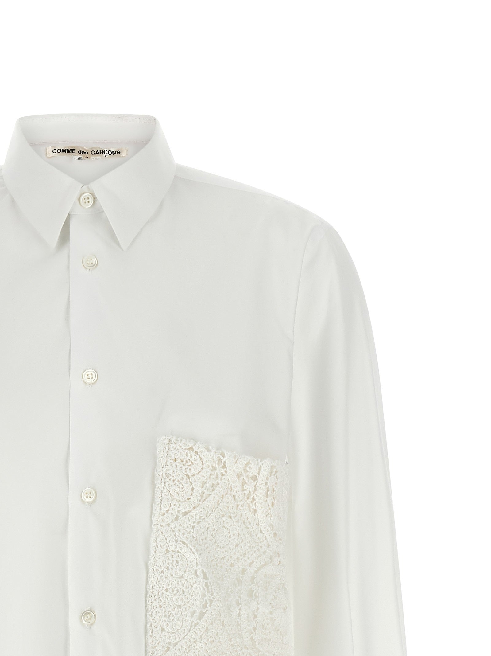 Comme Des Garçons Crochet Pocket Shirt White