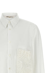 Comme Des Garçons Crochet Pocket Shirt White