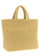 PRADA Crochet Raffia Shopping Bag Beige, view 2