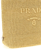 PRADA Crochet Raffia Shopping Bag Beige, view 3