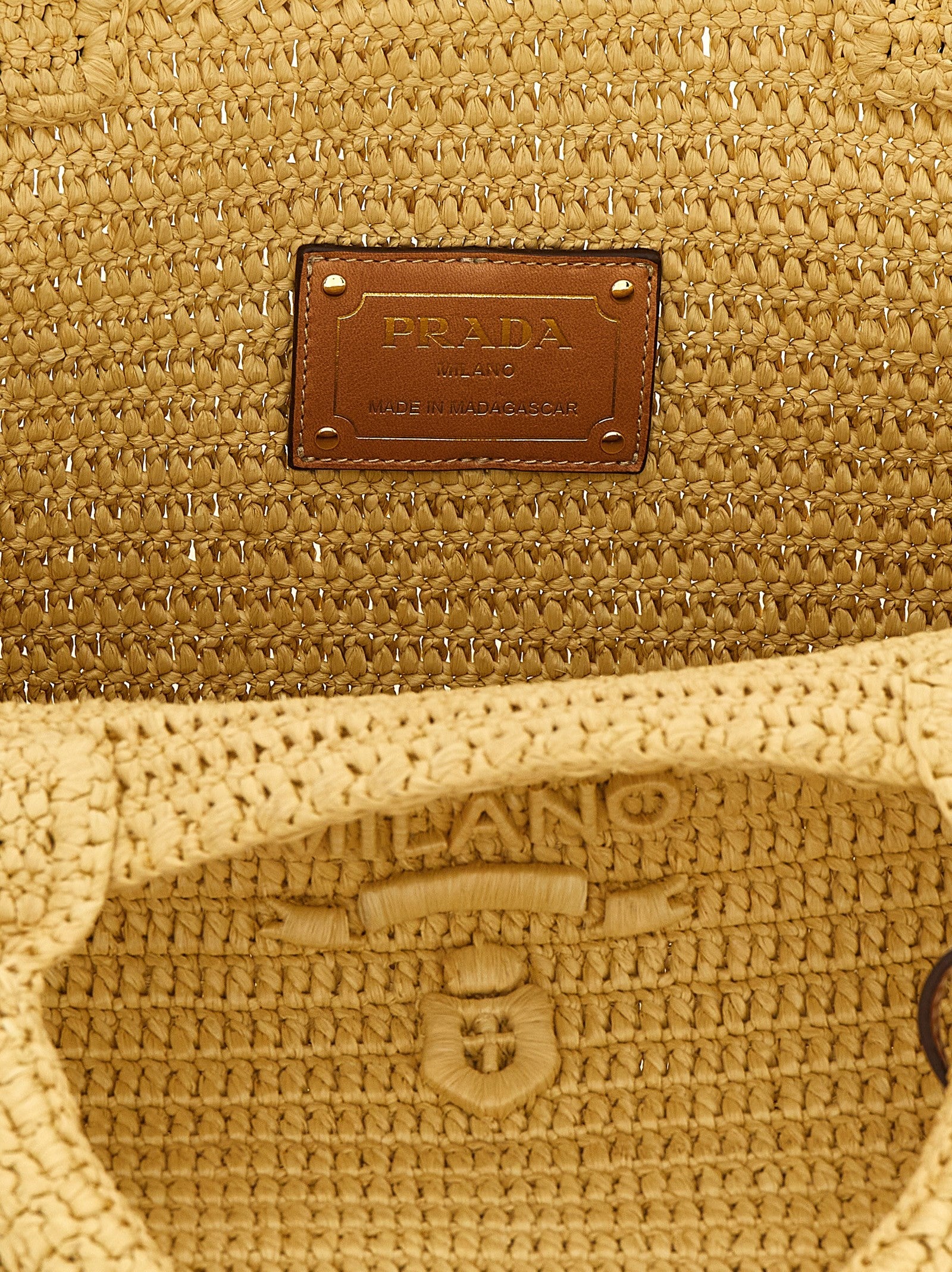 PRADA Crochet Shopping Bag Beige