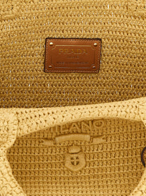 PRADA Crochet Shopping Bag Beige