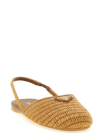 PRADA Crochet Slingback Beige