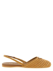 PRADA Crochet Slingback Beige