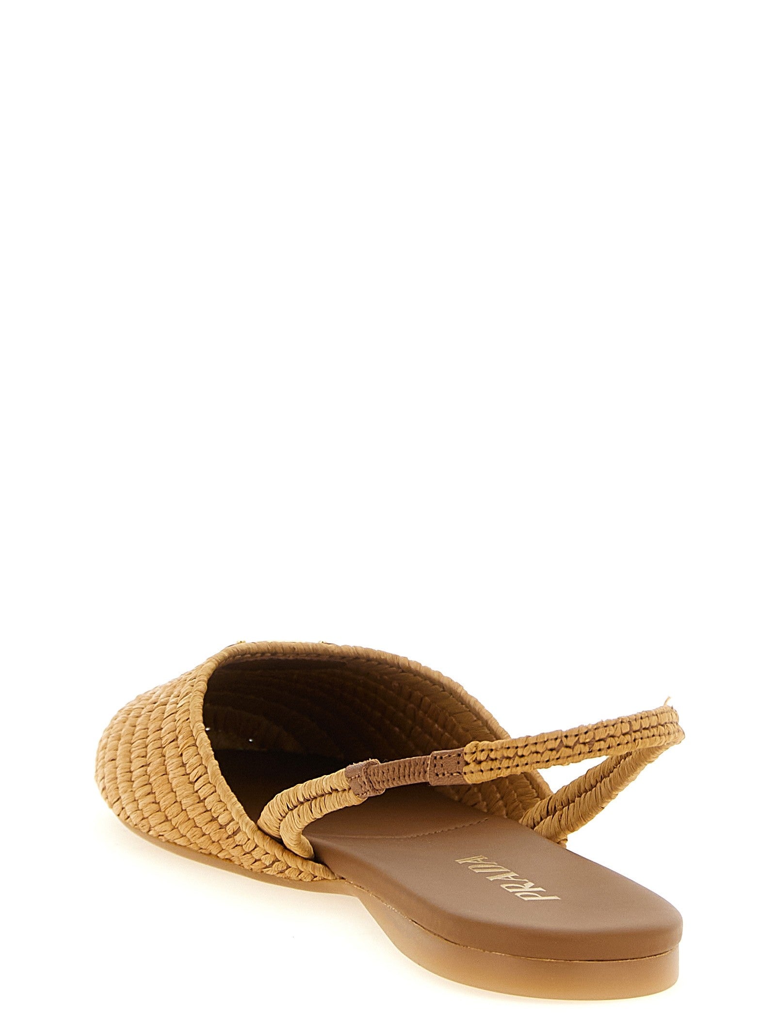 PRADA Crochet Slingback Beige