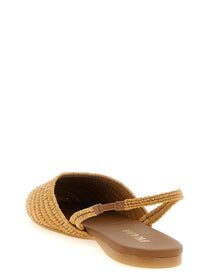 PRADA Crochet Slingback Beige
