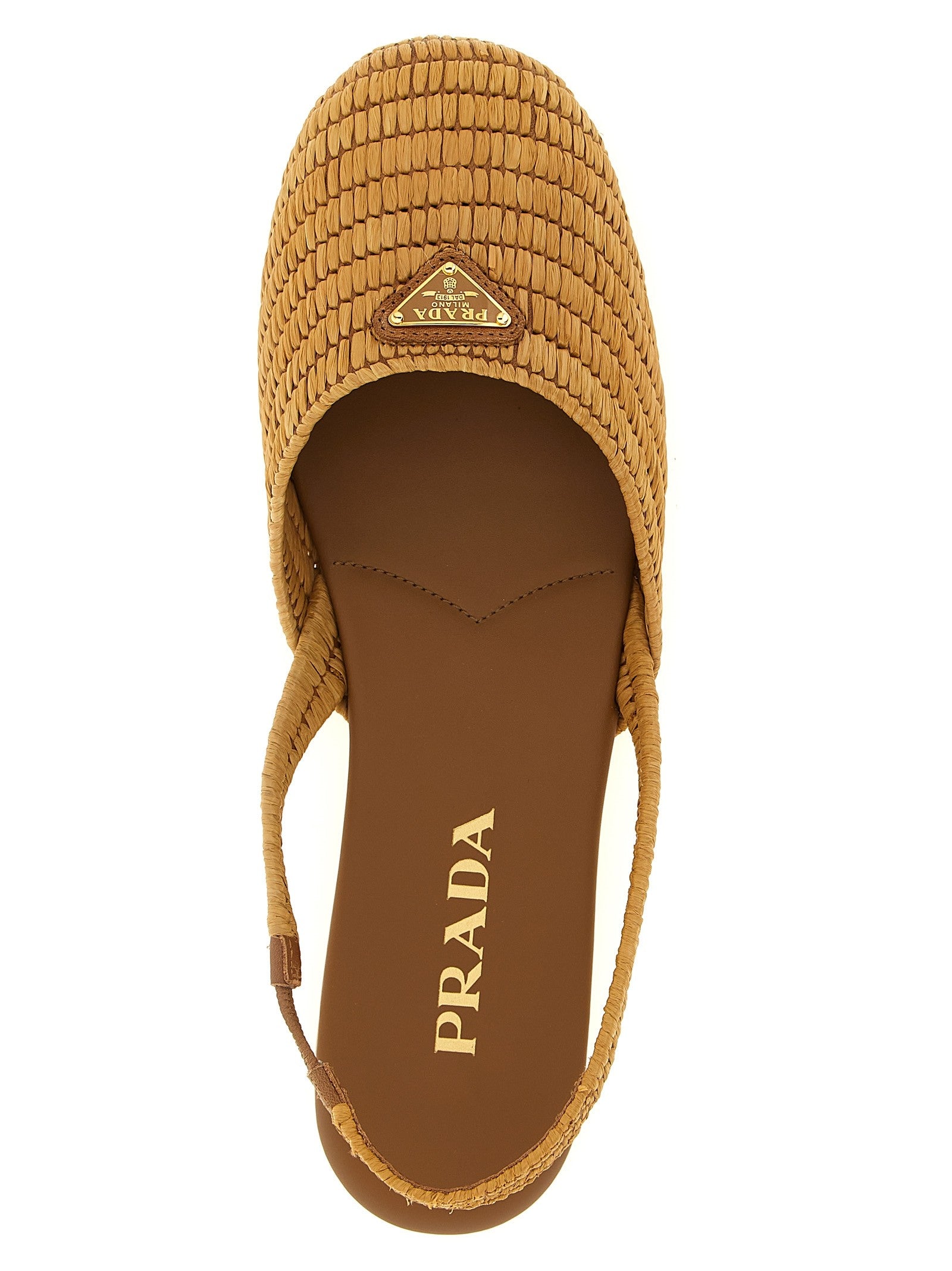 PRADA Crochet Slingback Beige
