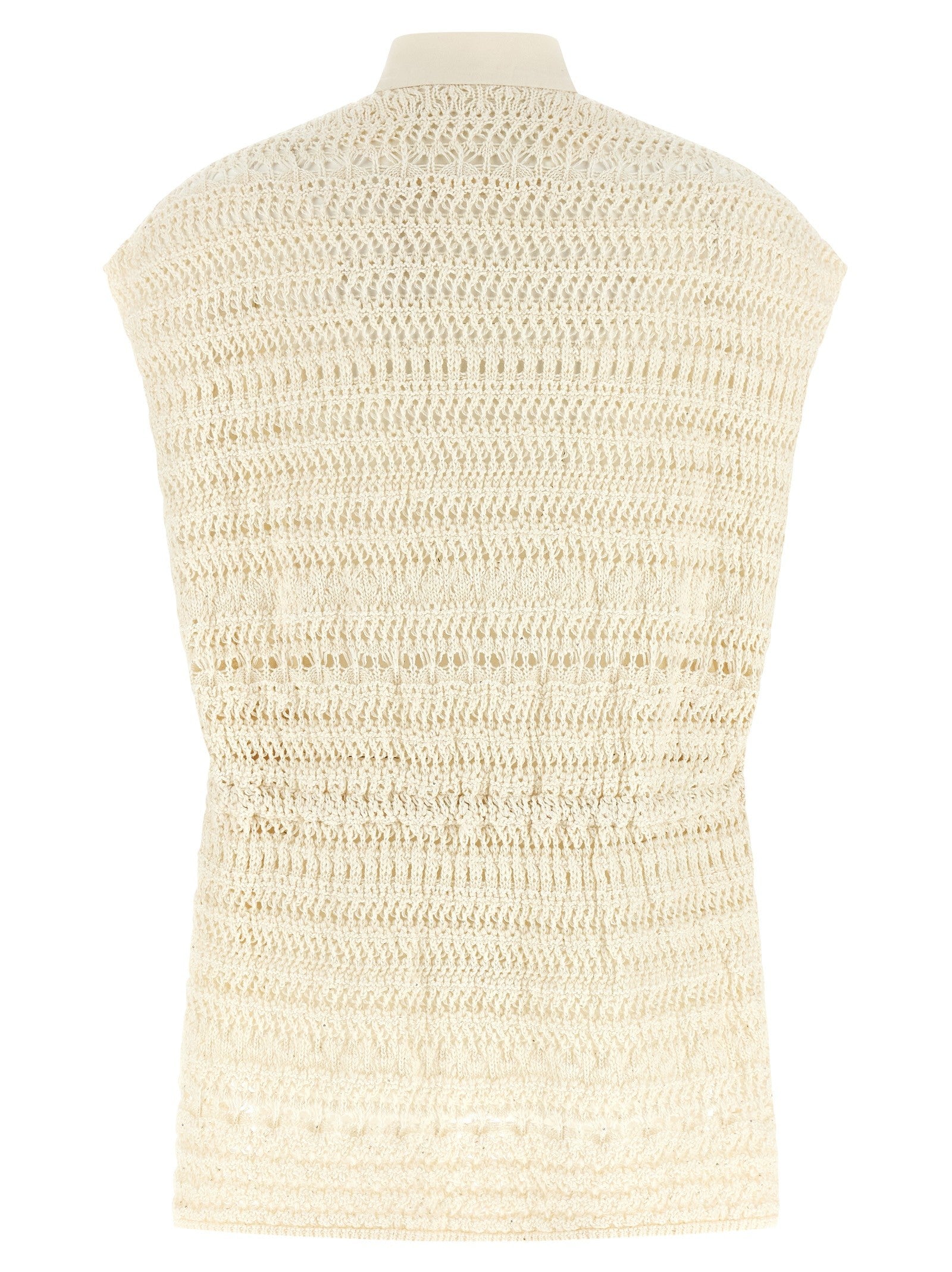 Fabiana Filippi Crochet Vest Beige