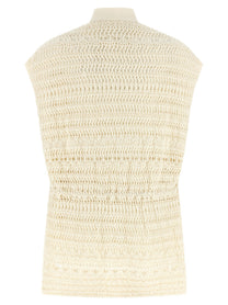 Fabiana Filippi Crochet Vest Beige