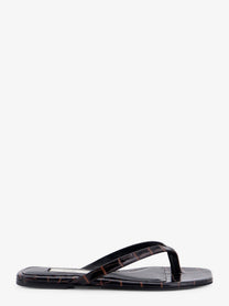 Toteme Women's Croco Embossed Leather Sandals Brown