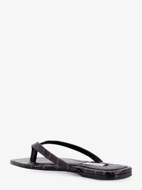 Toteme Women's Croco Embossed Leather Sandals Brown