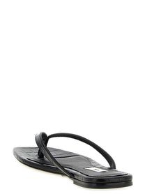 Toteme Croco Embossed Slides Black, view 3