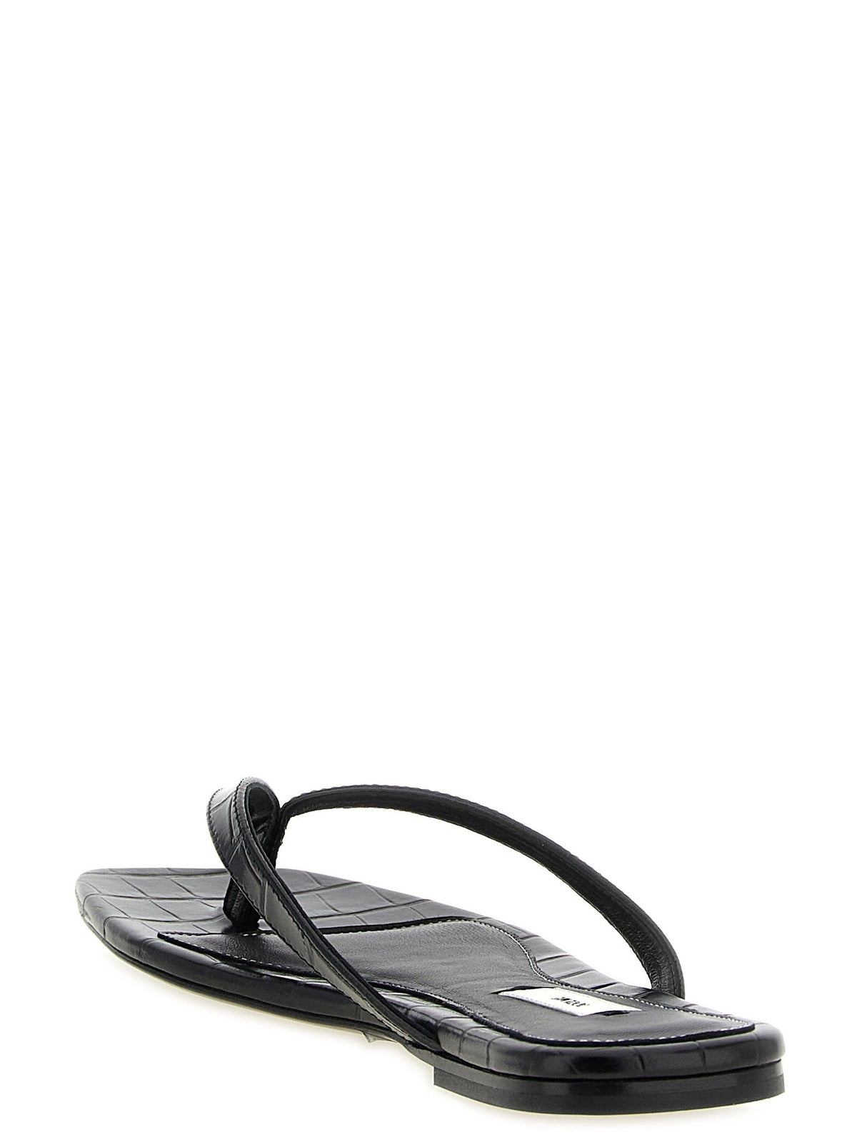 Toteme Croco Embossed Slides Black, view 3