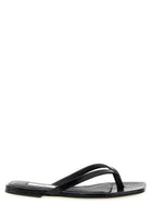Toteme Croco Embossed Slides Black