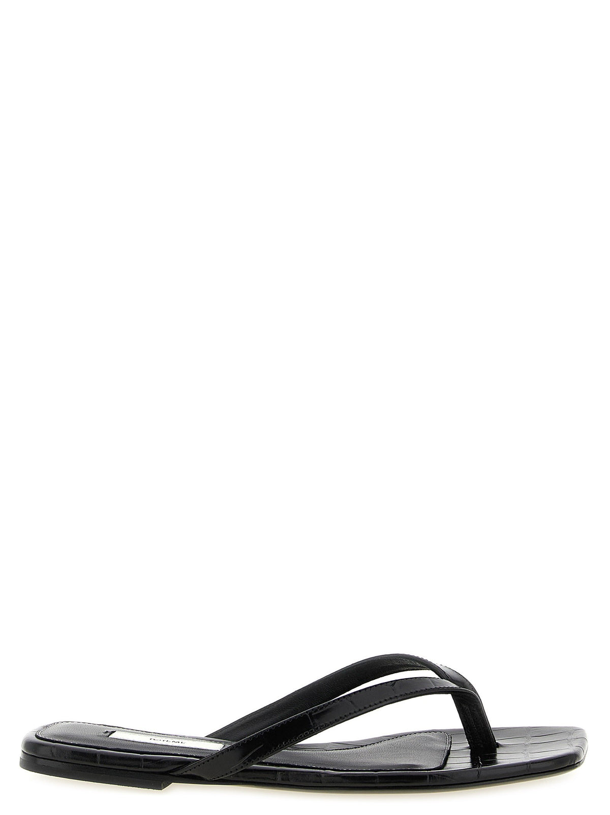 Toteme Croco Embossed Slides Black