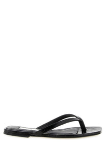 Toteme Croco Embossed Slides Black