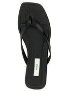 Toteme Croco Embossed Slides Black, view 4
