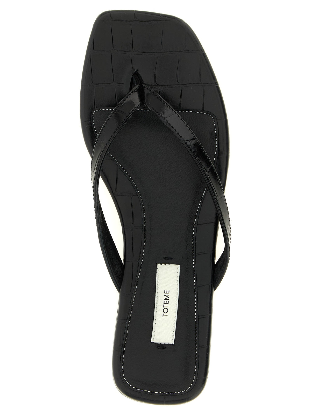 Toteme Croco Embossed Slides Black, view 4