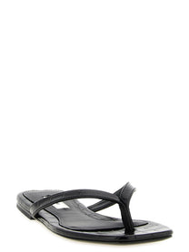 Toteme Croco Embossed Slides Black, view 2