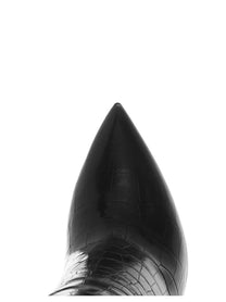 Paris Texas Crocodile Print Boots Black