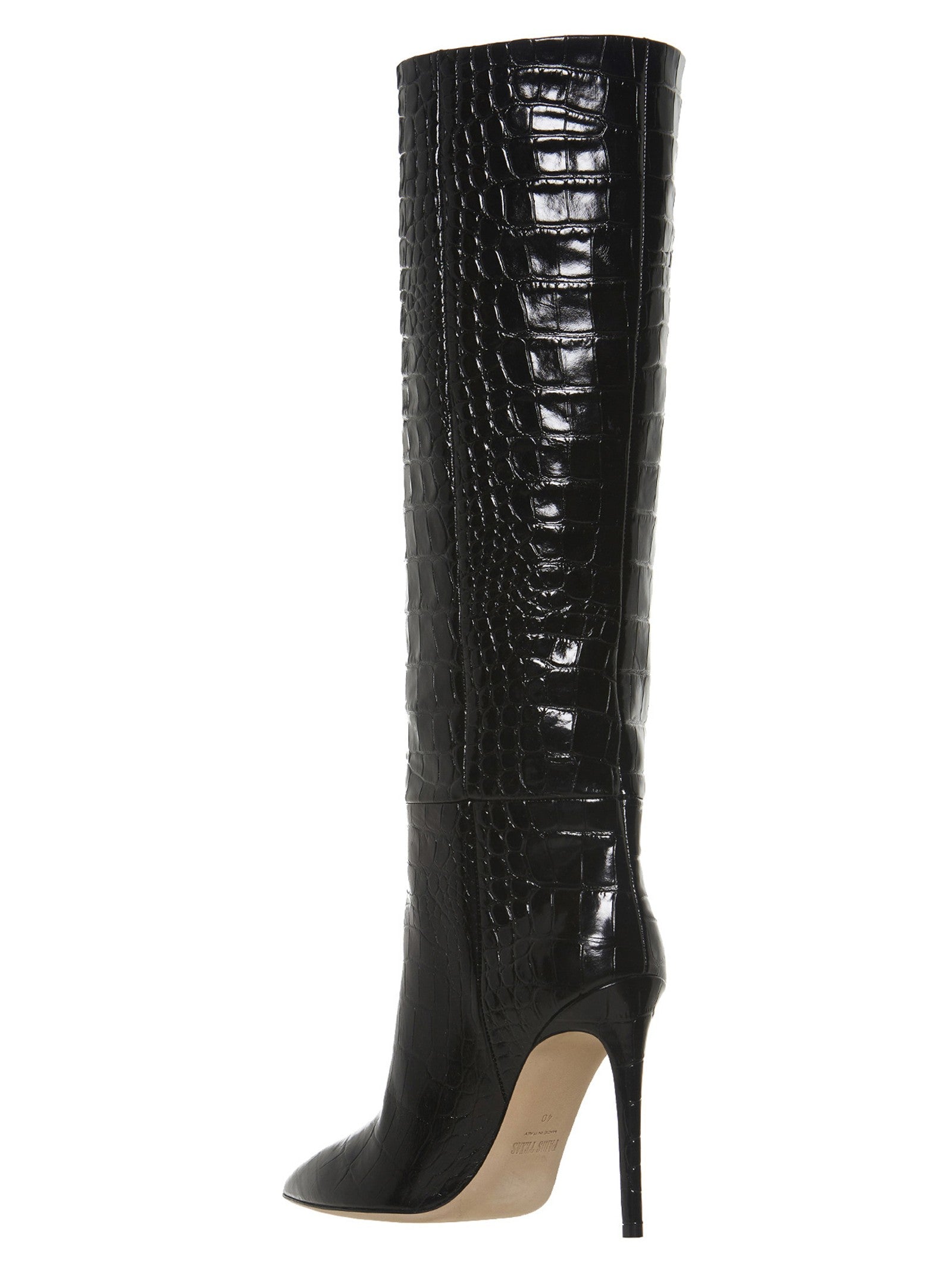 Paris Texas Crocodile Print Boots Black