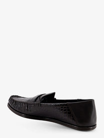 Tom Ford Men's Crocodile Print Leather Loafers Brown