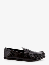 Tom Ford Men's Crocodile Print Leather Loafers Brown