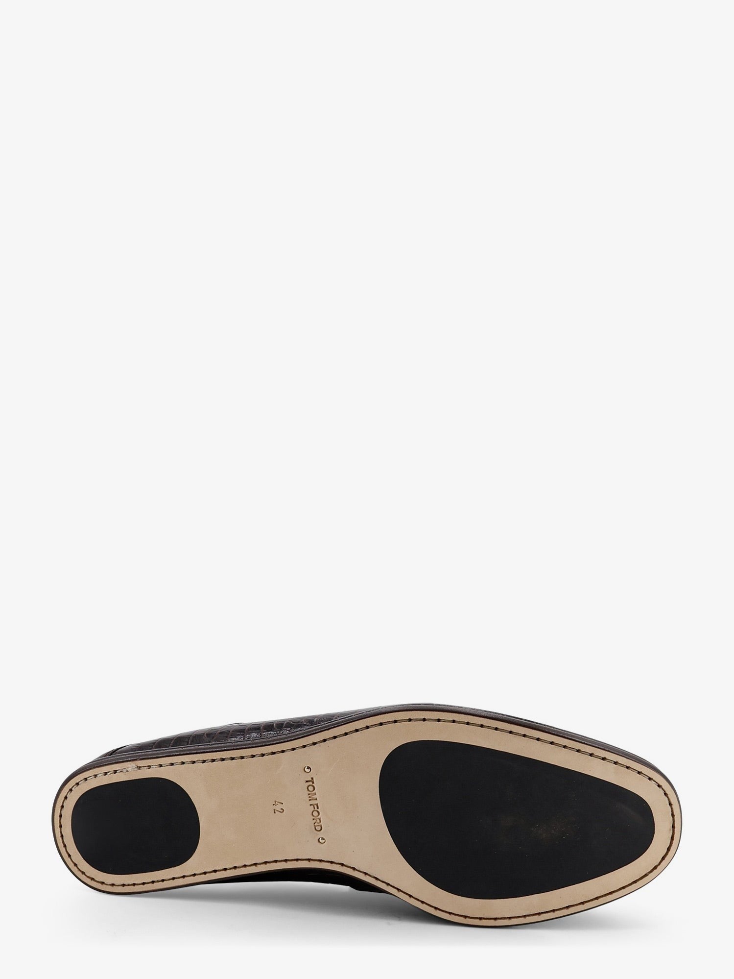 Tom Ford Men's Crocodile Print Leather Loafers Brown