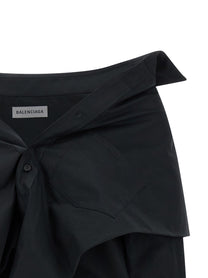 Balenciaga Crop Shirt Off the Shoulder Black