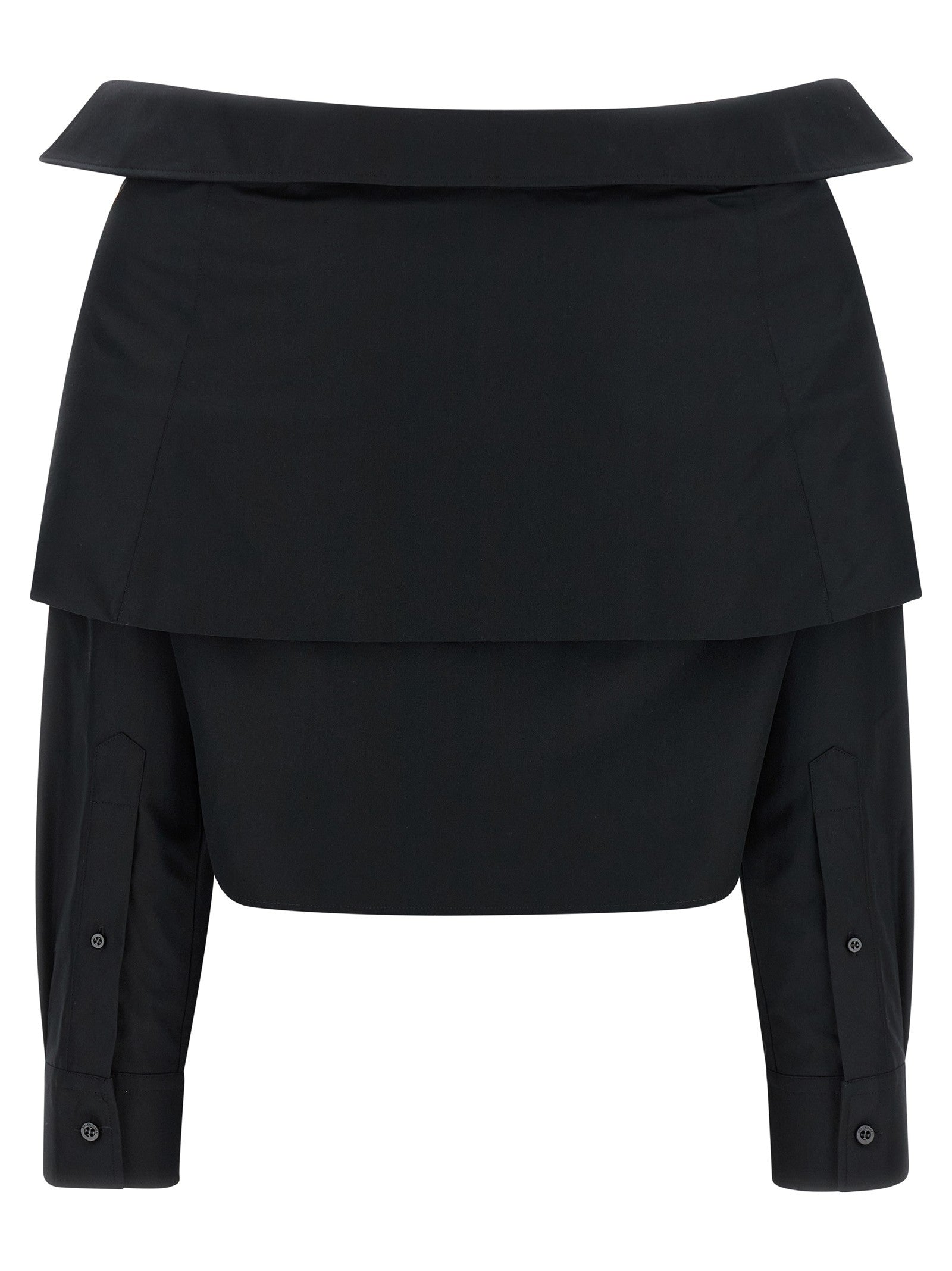 Balenciaga Crop Shirt Off the Shoulder Black