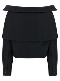 Balenciaga Crop Shirt Off the Shoulder Black