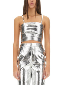 Rotate Birger Christensen Women's Crop Top Silver
