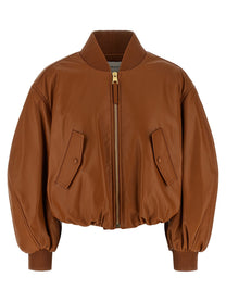 Givenchy Cropped Bomber Jacket Brown