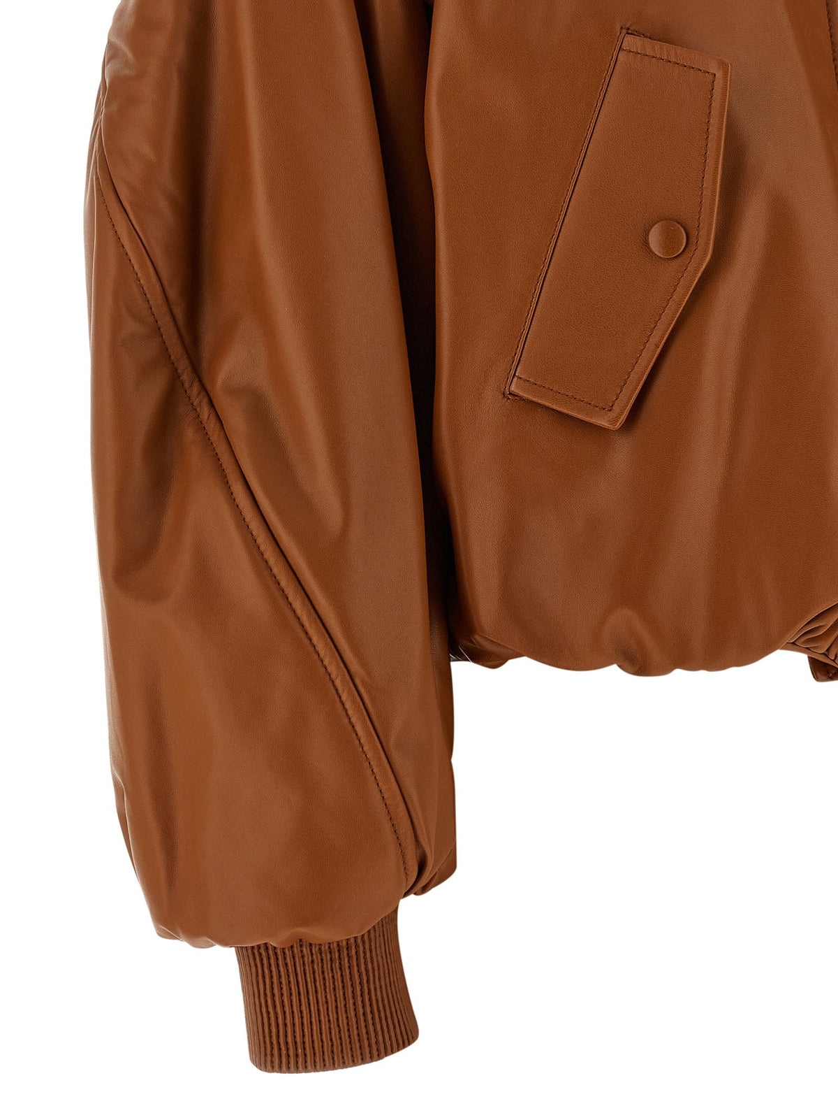 Givenchy Cropped Bomber Jacket Brown, view 4