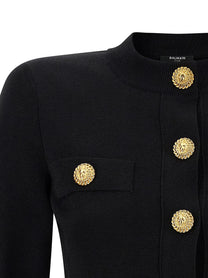 Balmain Cropped Cardigan Black