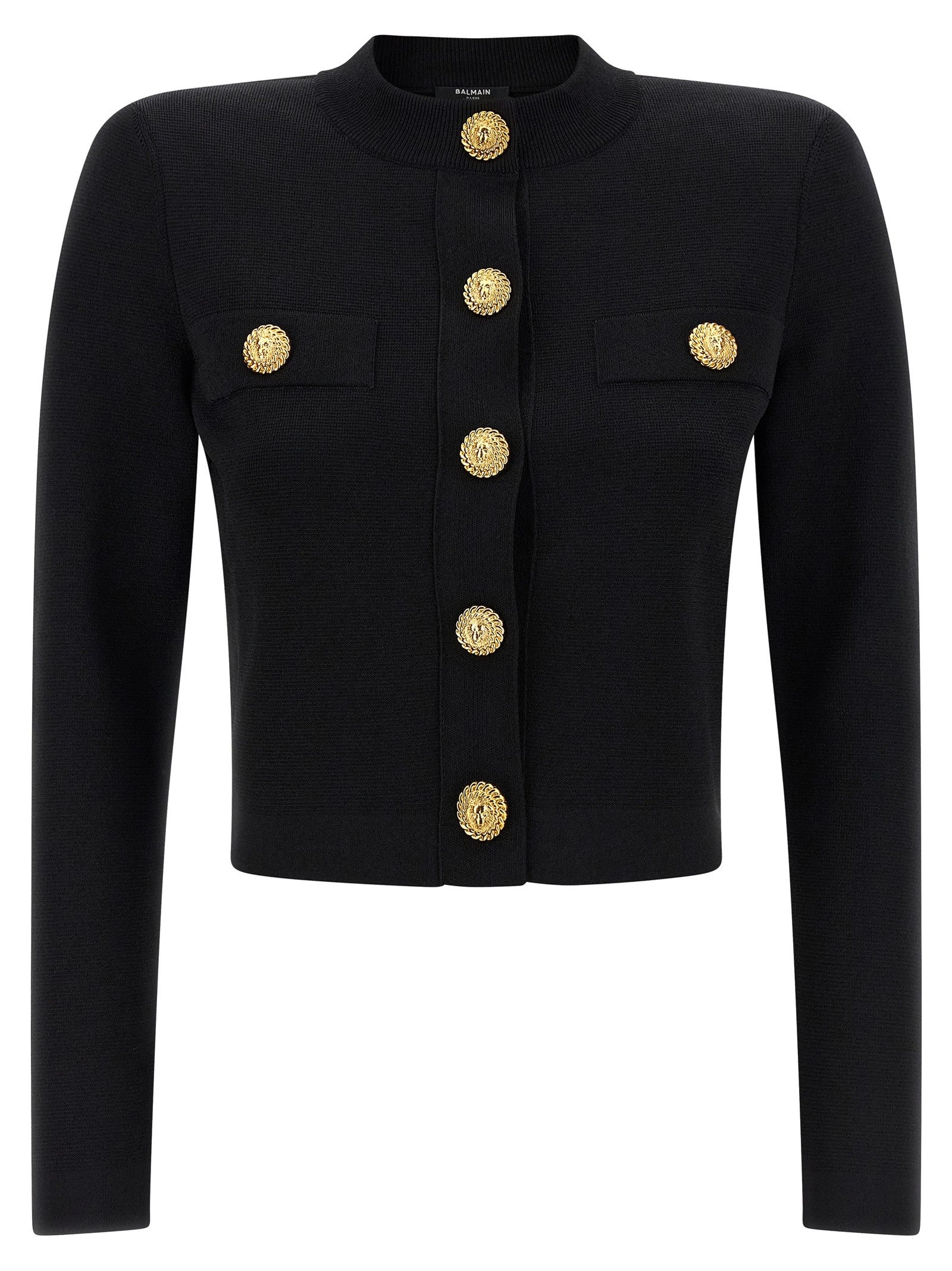Balmain Cropped Cardigan Black