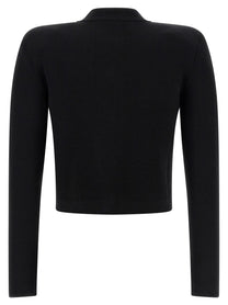 Balmain Cropped Cardigan Black
