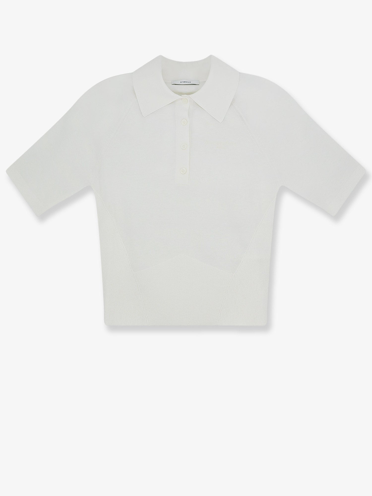 Givenchy Women's Cropped Cotton and Silk Polo Shirt White